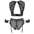 Cottelli Bondage Plus Size - spets bh-set (svart) - 4XL