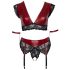 / Cottelli Bondage Plus Size - spets-bh set (röd)