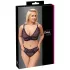 Cottelli Plus Size - transparent mönstrad BH-set (lila)