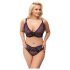 Cottelli Plus Size - transparent mönstrad BH-set (lila)