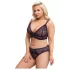 Cottelli Plus Size - transparent mönstrad BH-set (lila)