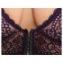 Cottelli Plus Size - transparent mönstrad BH-set (lila)