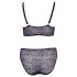 Cottelli Plus Size - transparent mönstrad BH-set (lila)