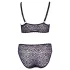 Cottelli Plus Size - transparent mönstrad BH-set (lila)