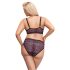 Cottelli Plus Size - transparent mönstrad BH-set (lila) - 2XL