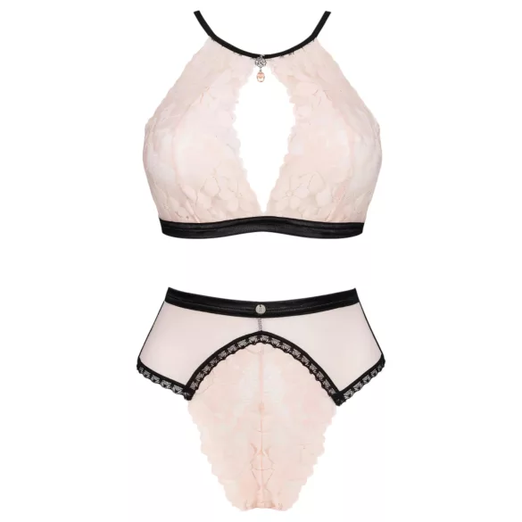 Obsessive - bh-set - spetsdetaljer - rosa - L/XL