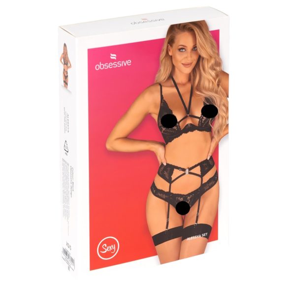 Obsessive Alessya - spetsunderklädesset (svart) - M/L