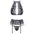Kyssbar spets-bh set med halsband (svart)