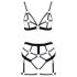 Cottelli - Tvådelat kroppsselsele set (svart) - XL