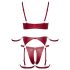 Cottelli Bondage - glänsande bh-set med armmanschetter (röd) - L