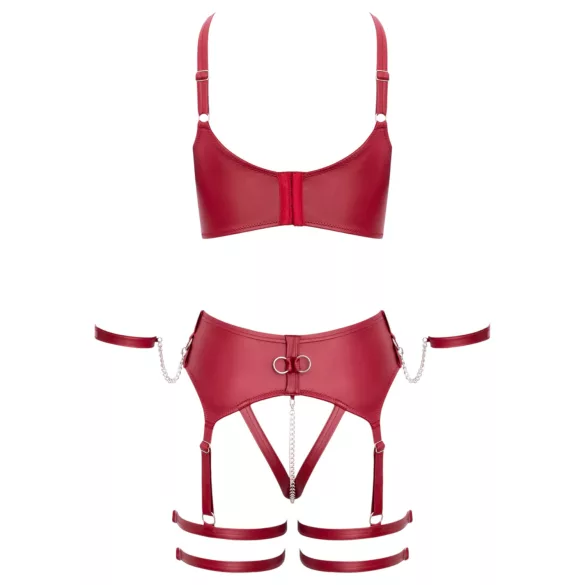 Cottelli Bondage - bh-set med korsband - röd