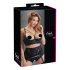Cottelli Plus Size - axelband, ringförsedd bygel-BH (svart)