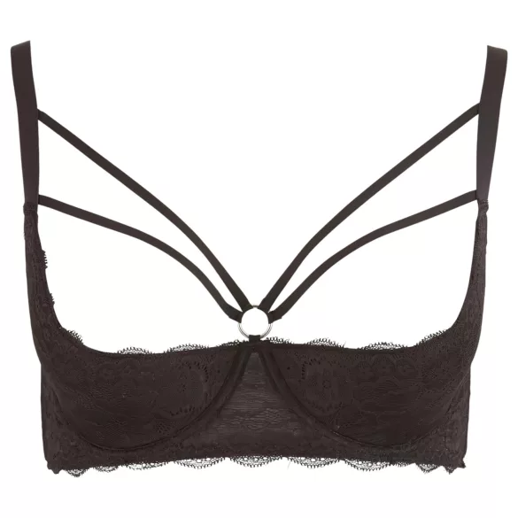Cottelli Plus Size - bygel-bh med remmar - lyftande - svart