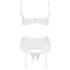 Cottelli - Snörad, spetsig bystlyft set (vit) - 85C/L