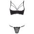 Cottelli - Remställ & String med ringdetalj (svart) - 80B/M