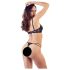 Cottelli - Remställ & String med ringdetalj (svart) - 85B/L