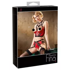 Abierta Fina - ringar bh-set (röd)
