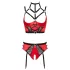 Abierta Fina - ringar bh-set (röd) - 80B/M