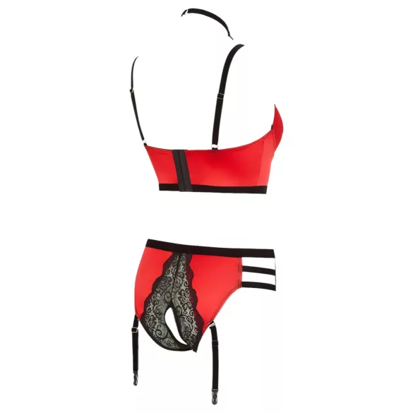 Abierta Fina - ringar bh-set (röd) - 80C/M