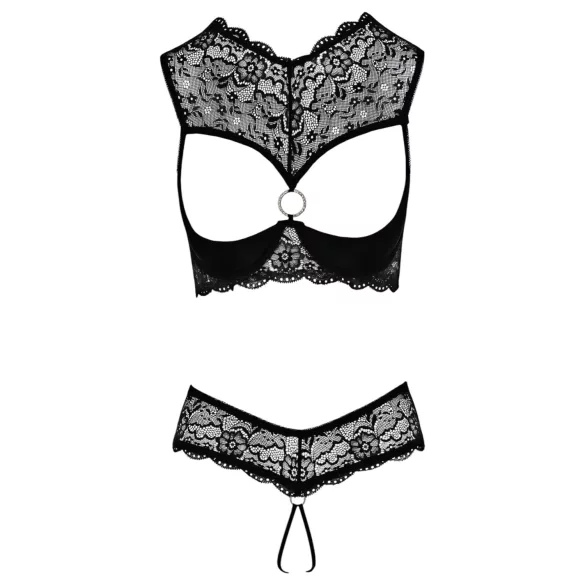 Cottelli - öppen bh-set - svart - 80B/M