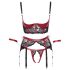 Cottelli Bondage - Röd spetsig bygel-BH-set - M