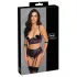 Cottelli Bondage - bh‑set med armbojor (svart‑lila)