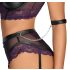 Cottelli Bondage - BH-set och handbojor (svart-lila) - XL