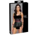 Cottelli Bondage - glansigt set med handledsmanschetter (svart) - 80B/M