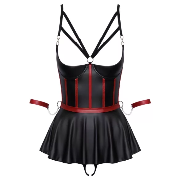 Cottelli Bondage - glansigt set med handbojor - svart - 80B/M