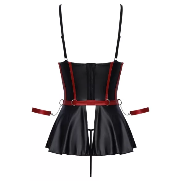 Cottelli Bondage - glansigt set med handbojor - svart - 85B/L