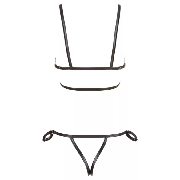 Cottelli Bondage - kroppsselar bikini - glänsande dekor - svart
