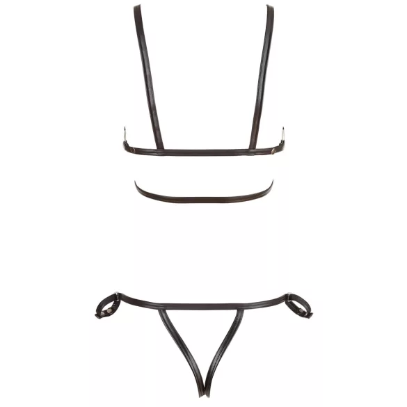 Cottelli Bondage - kroppsselar bikini - glänsande dekor - svart - M