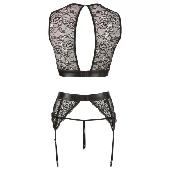 Cottelli Bondage - spetsunderklädesset med handbojor (4‑delars)