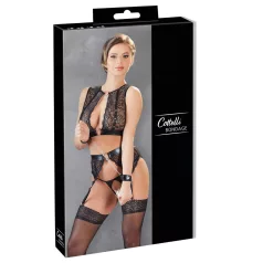   Cottelli Bondage - spetsunderklädesset med handbojor (4‑delars) - M