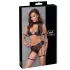 Cottelli Bondage - BH‑set med nätinsats (svart) - XL
