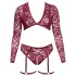 Cottelli Curves - spetsset med lång ärm - röd - 2XL