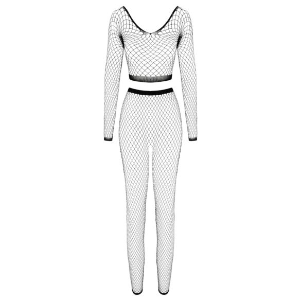 Cottelli - långärmad nätset - svart - S-L