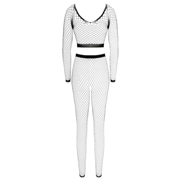 Cottelli - långärmad nätset - svart - S-L