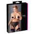 Cottelli Plus Size - spetsstrumpbyxor med strumpeband (svart)