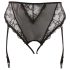 Cottelli Plus Size - spetsstrumpbyxor med strumpeband (svart)