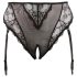Cottelli Plus Size - spetsstrumpbyxor med strumpeband (svart)