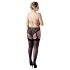 Cottelli Plus Size - spetsstrumpbyxor med strumpeband (svart)