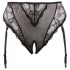 Cottelli Plus Size - spetsstrumpbyxor med strumpeband (svart)