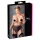 Cottelli Plus Size - spetsstringtrosa med strumpeband (svart) - XXXXL