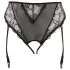 Cottelli Plus Size - spetsstrumpbyxor med strumpeband (svart) - XXXXL