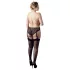 Cottelli Plus Size - spetsstrumpbyxor med strumpeband (svart) - XXXXL