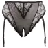 Cottelli Plus Size - spetsstrumpbyxor med strumpeband (svart) - XXXXL