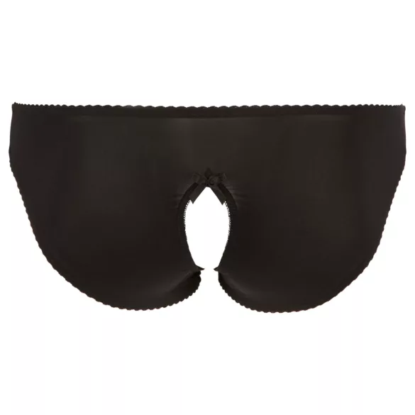 Cottelli Plus Size - spetsiga öppna trosor (svarta) - 2XL