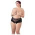 Cottelli Plus Size - öppen trosa med spets och pärlor - svart - XL