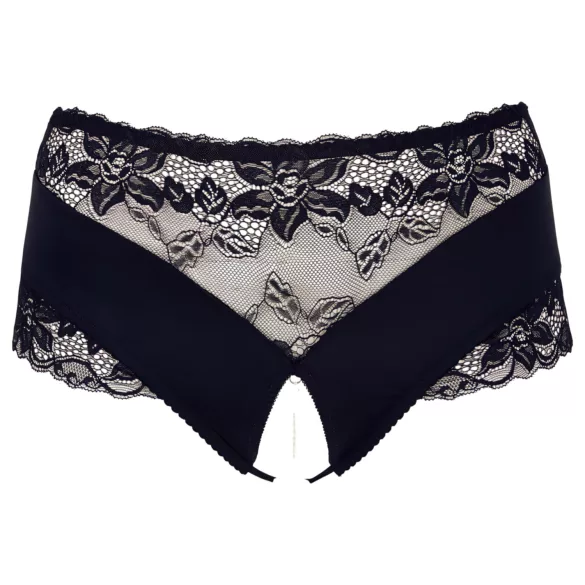 Cottelli Plus Size - öppen trosa med spets och pärlor - svart - XL